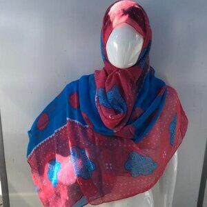 Red and Blue Americana Fashion Scarf Shawl Muslim Hijab Fall Shawl